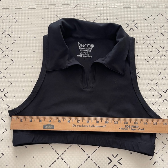 Becco collar black crop top/ sports bra L‎ - Picture 4 of 6
